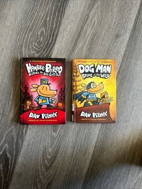 Dog Man Book Set by - Red & Yellow Covers